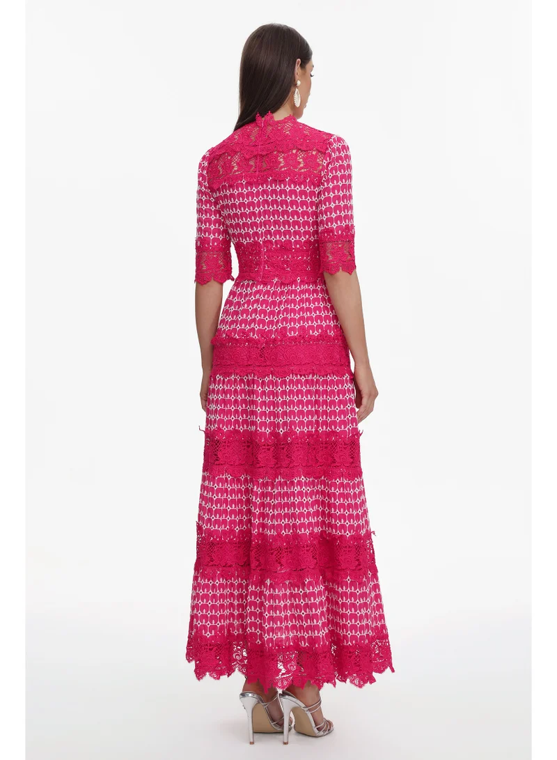 Bella Barnett  Sydnie Resort Flowy Half Sleeve Lace Maxi Dress for Women | Best Price UAE